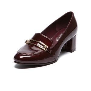 THE LIMITED JENISE Wine Low Block Heel Pumps